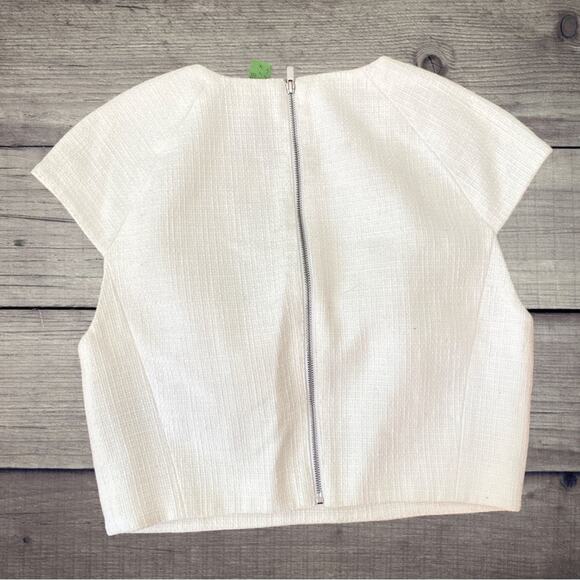 Revolve X Tibi Nuage Cap Sleeve Cropped Top in White - Picture 3 of 7